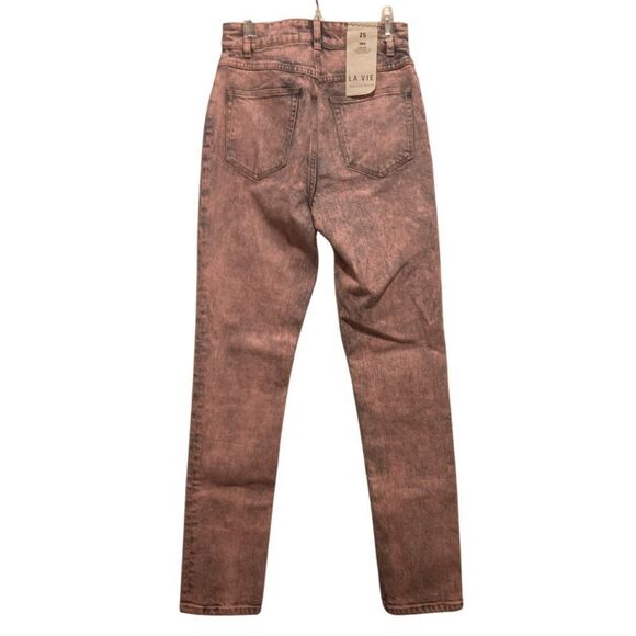 NWT La Vie Rebecca Taylor Ines Pink Acid Jeans High Waist Cropped Jeans - Picture 4 of 7